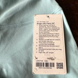 NWT Lululemon Athletica High-Rise Leggings in Aqua